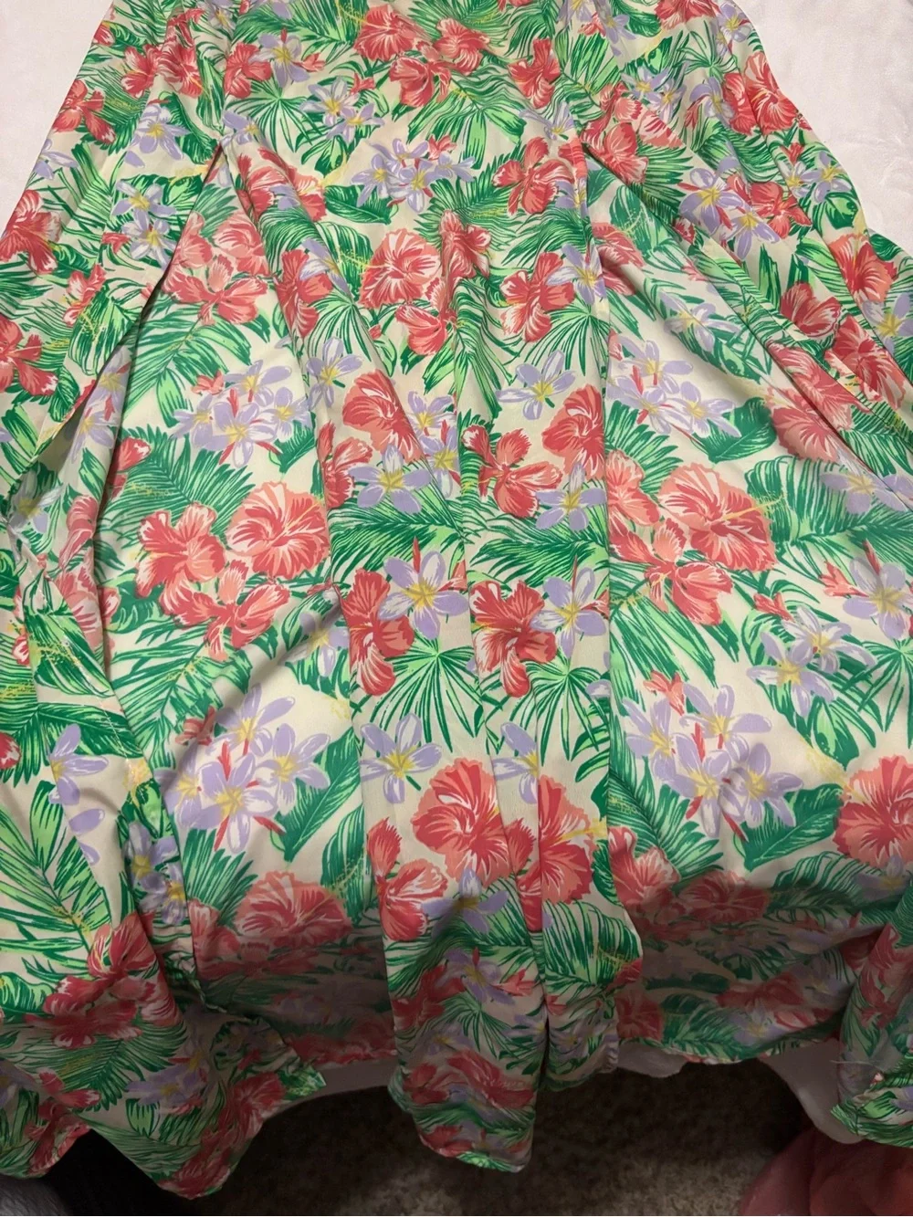 Floral Green Tropical Maxi dress